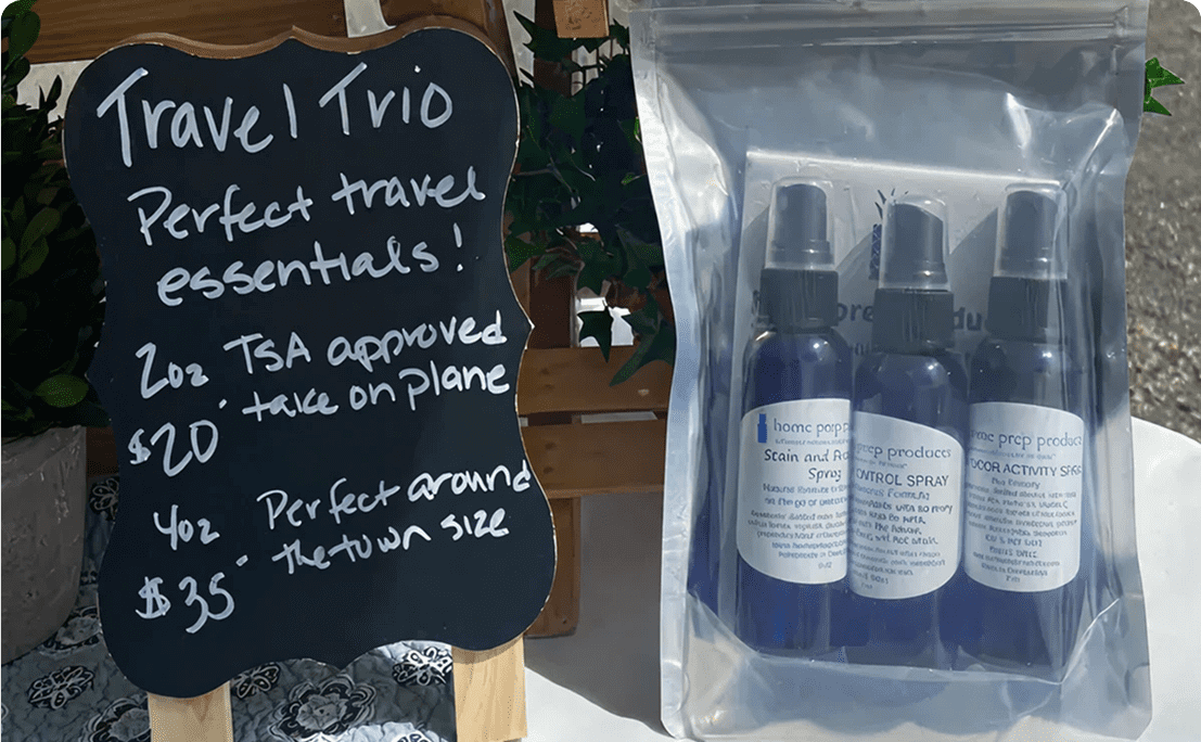 Travel-sized Trio essentials perfect for TSA-approved airplane use.