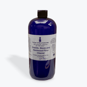 Blue bottle of granite and hardwood floor cleaner